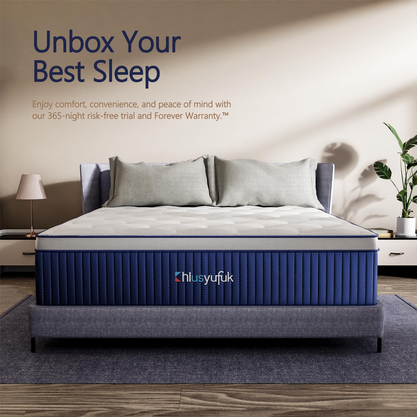 Chiusyufuk Queen Mattress,12 Inch Queen Size Mattress In A Box,Single Bed Mattress With Memory Foam And Pocket Spring,Ergonomic